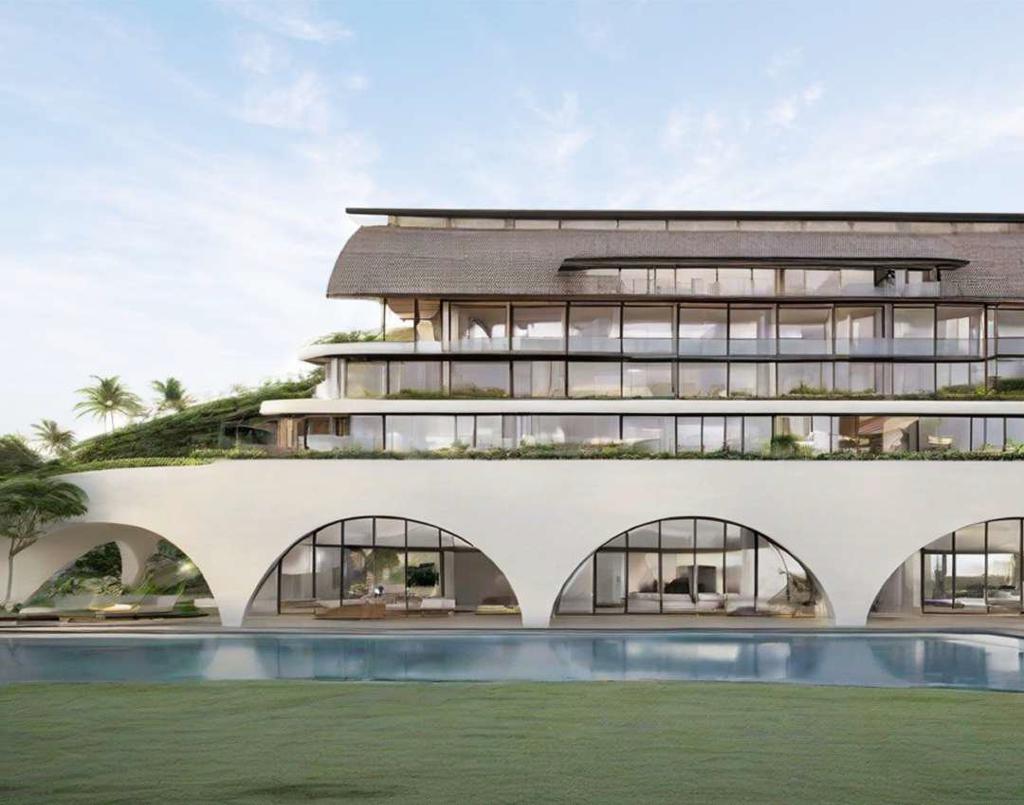 Новый жилой комплекс с бассейнами, спа и рестораном рядом с океаном, Переренан, Бали, Индонезия