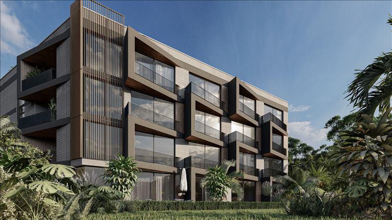 Новый комплекс меблированных апартаментов с бассейном и видом на океан, Чангу, Бали