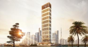 Новая высотная резиденция One by Binghatti с бассейнами и теннисным кортом в центральном районе Business Bay, Дубай, ОАЭ