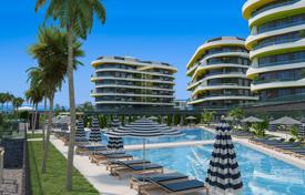 Новые квартиры с панорамным видом на море в резиденции с джакузи и фитнес-центром, Аланья, Турция за $222 000