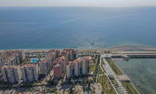 Современная квартира с видом на море и сад комплекса, пляж Лара, Анталия, Турция. Цена по запросу