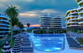 Квартиры с панорамным видом в новой резиденции с фитнес-центром, в 500 метрах от моря, Аланья, Турция за $376 000